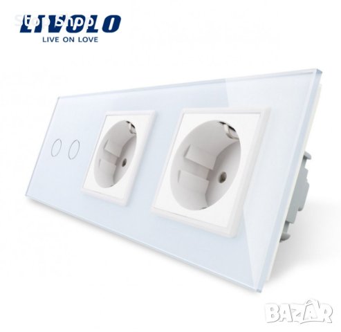 BSEED Сензорен превключвател за осветление с електрически гнезда на ЕС Бели стенни светодиодни превк