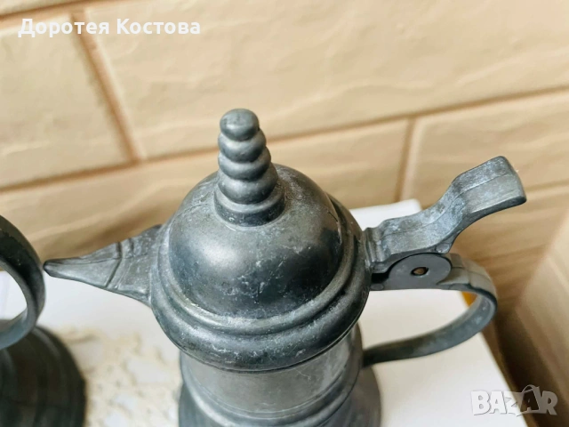 Красиви кани от цветен метал от Германия - 3 бр, снимка 5 - Антикварни и старинни предмети - 53577964