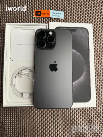 КАТО НОВ❗️512Gb❗️ iPhone 15 Pro Max ❗️Лизинг от 65лв/м / Black Titanium ГАРАНЦИЯ❗️черен, снимка 1