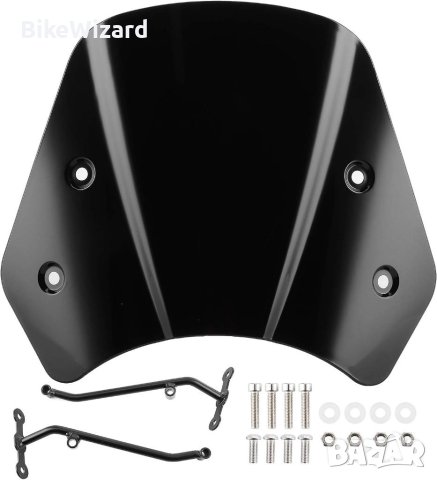 Windshield за Leoncino 500，Алуминиева сплав + PC(черен) НОВО, снимка 1 - Аксесоари и консумативи - 41986556