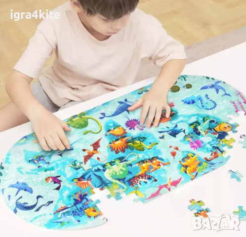 Динозавърска карта на света 116ч. пъзел / интересна географска история, снимка 4 - Игри и пъзели - 36459663