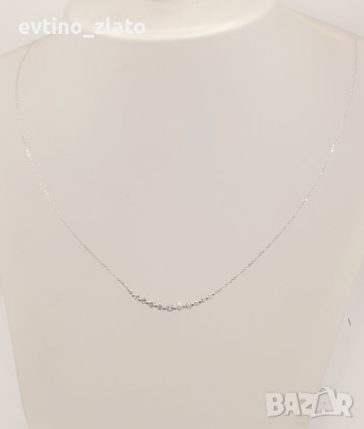 Златно колие 18К с диаманти , снимка 8 - Колиета, медальони, синджири - 40134506