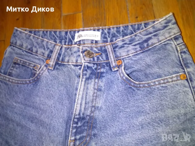 Zara дамски маркови дънки USA-4 EU-36 №36 отгоре додолу 96см и ханш 36см, снимка 3 - Дънки - 48756350