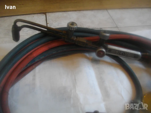 ОКСИЖЕН НЕМСКИ СТАРО КАЧЕСТВО РЕЗАК 47см SIRIUS МАРУЧИ 2Х10м ОРИГИНАЛНИ Ф11мм РЕДУЦИР ВЕНТИЛИ 2бр. , снимка 6 - Други инструменти - 51075815