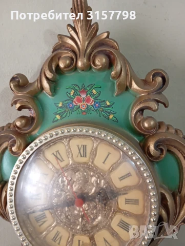 Стенен часовник в бароков стил, снимка 2 - Антикварни и старинни предмети - 50453885