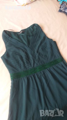 Тъмнозелена рокля С размер, снимка 2 - Рокли - 40955175