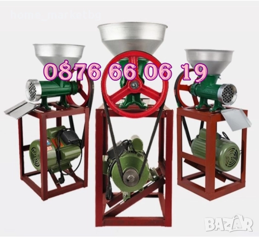 Чугунена Месомелачка №32 с мотор и стойка, с метална фуния, снимка 3 - Месомелачки - 51830314