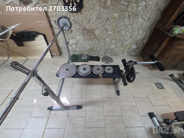 Kettler/Дължина на лоста 215 см /тежести2×15,2×10,2×5,2×2.5..+15 за крака 