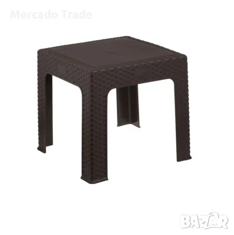 Пластмасова масичка Mercado Trade, За балкон, градина, къмпинг, плаж, Тъмно кафяв