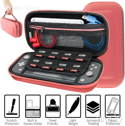 Комплект аксесоари Orzly Essentials за Nintendo Switch Lite (Coral), снимка 5 - Аксесоари - 56144141