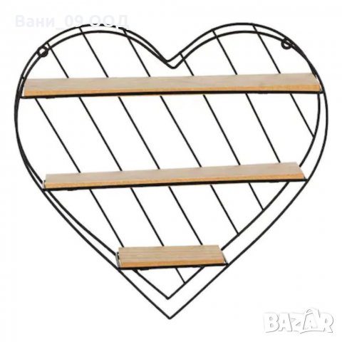 Етажерка сърце-дърво и метал, снимка 3 - Етажерки - 35839633