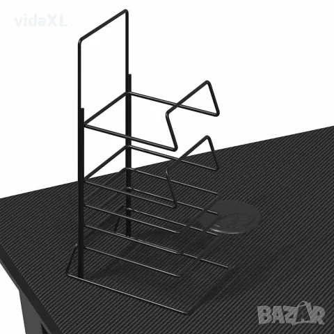 vidaXL Гейминг бюро с K-образни крака, черно, 90x60x75 см, снимка 7 - Бюра - 56146846