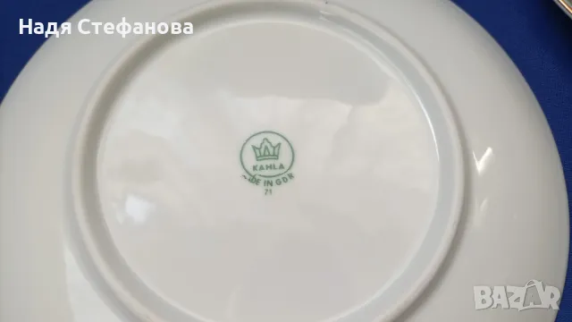 6 десертни порцеланови чинии ГДР KAHLA, снимка 3 - Чинии - 47529719