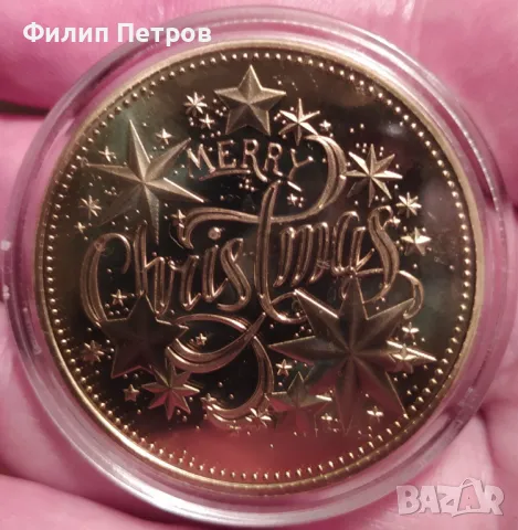 Коледно - новогодишен плакет в защитна капсула . Merry Christmas and Happy New Year, снимка 3 - Нумизматика и бонистика - 48410788
