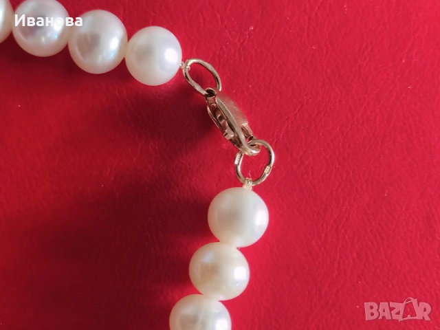 Златни руски обици, пръстен и гривна ест. перли и злато, снимка 9 - Гривни - 53779595