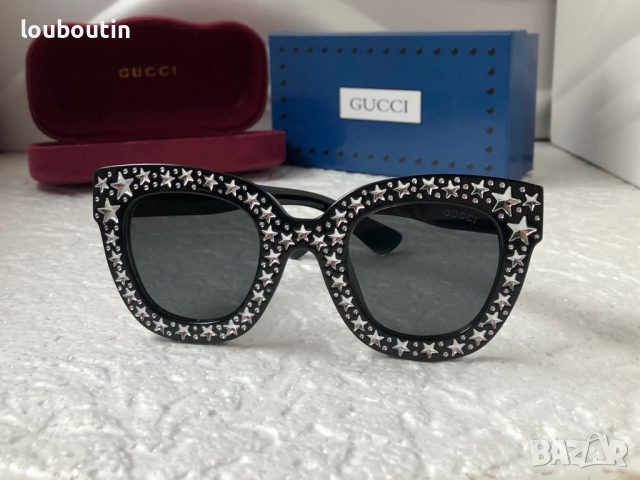 Gucci дамски слънчеви очила с камъни тип котка, снимка 3 - Слънчеви и диоптрични очила - 36172378