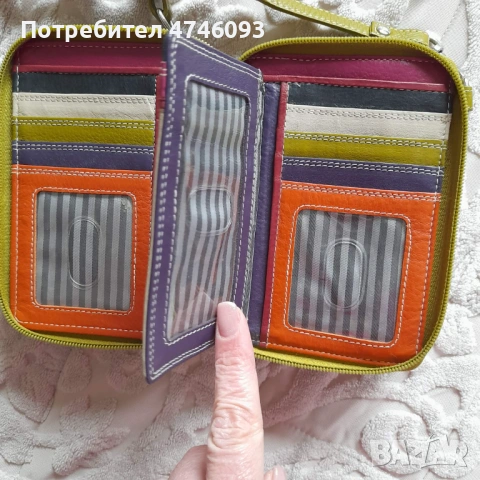 чантичка / портмоне многоцветна , естествена кожа, снимка 5 - Портфейли, портмонета - 53707723