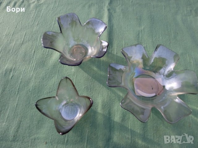 Стари български стъклени купи  3 броя, снимка 6 - Аксесоари за кухня - 35874928