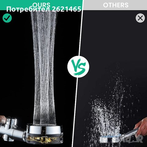 Турбо Душ Слушалка с пречистващ филтър и копче за спиране на водата Turbo SPA Shower Нова, слушалки, снимка 8 - Душове - 42365851
