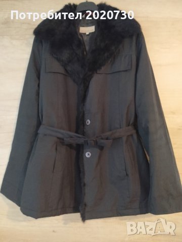 Дамско късо яке с кожена яка, снимка 3 - Якета - 44292792