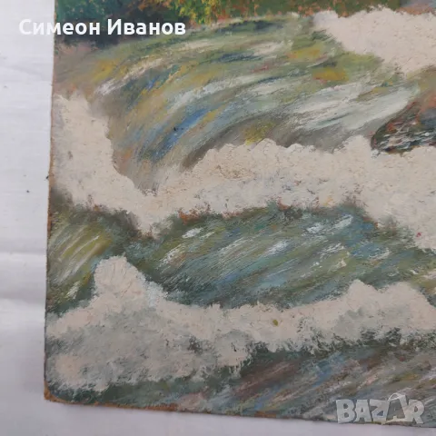 Интересна стара картина пейзаж  SG2007, снимка 5 - Картини - 47576196