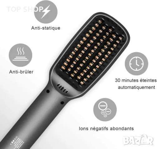 Mexitop йонна четка 2 в 1 за коса и брада,с функция против изгаряне, автоматично изключване