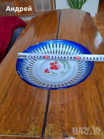 Стара емайлирана чиния,фруктиера #2, снимка 5 - Антикварни и старинни предмети - 34580680