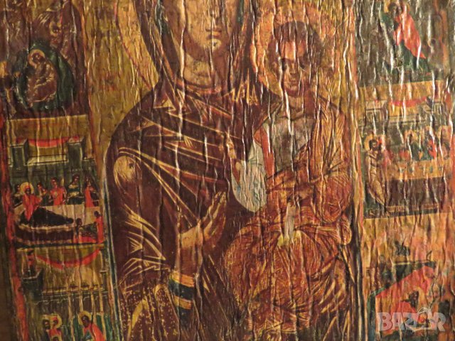 † Стара православна ръчно рисувана икона Житие на Дева Мария, Света Богородица , снимка 10 - Икони - 35745184