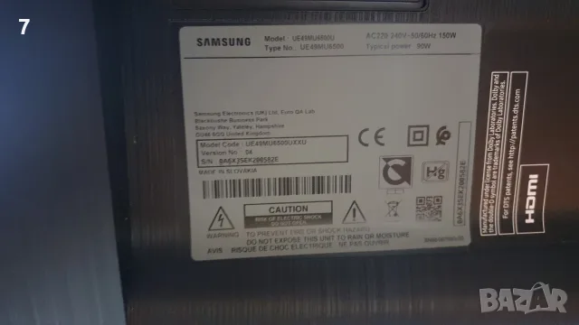 Телевизор  Samsung UE49MU6500 49 inch, снимка 6 - Части и Платки - 55839267