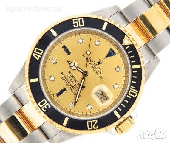 Мъжки часовник Rolex Submariner Two-Tone  Champagne Diamond 16613T, снимка 4 - Мъжки - 41978192