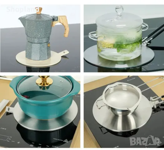 Индукционна адаптерна плоча от неръждаема стомана, снимка 6 - Съдове за готвене - 48610975