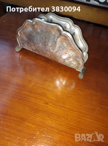 Стар посребрен салфетник, снимка 5 - Антикварни и старинни предмети - 52858219