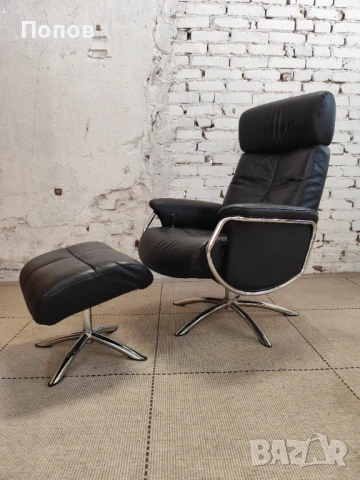 Кожено дизайнерско релакс кресло, снимка 12 - Дивани и мека мебел - 50540250