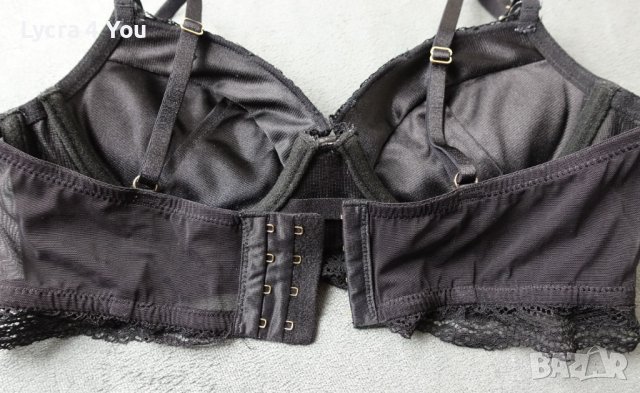 75В черен кожен сутиен/бюстие с дантела на чашките и подгръдната част., снимка 12 - Корсети, бюстиета, топове - 41580522