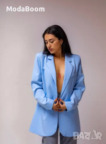 Синьо дамско сако 
