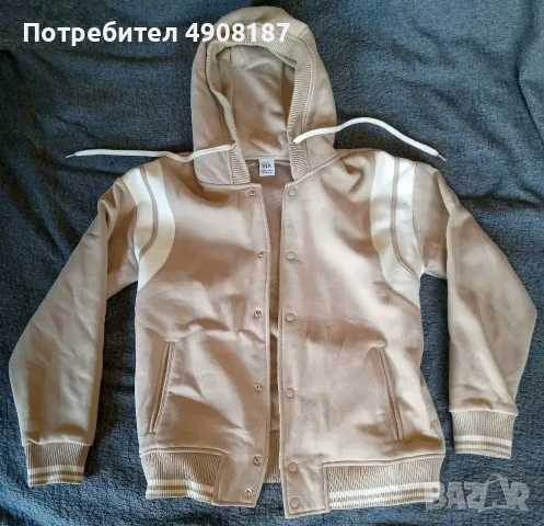 Суичър с качулка Zara. Бежов, снимка 4 - Суичъри - 56201155