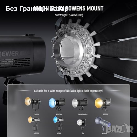 Нов Универсален Софтбокс с Дифузьори и Решетка 55cm за Студийно Осветление, снимка 5 - Чанти, стативи, аксесоари - 44582967