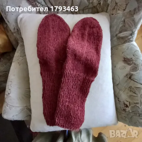 Ръчно плетени мъжки чорапи от вълна размер 46, снимка 1