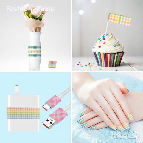 6 ролки декоративнo тиско хартия Washi tape ленти за опаковане занаяти декорация, снимка 6 - Други - 33790323