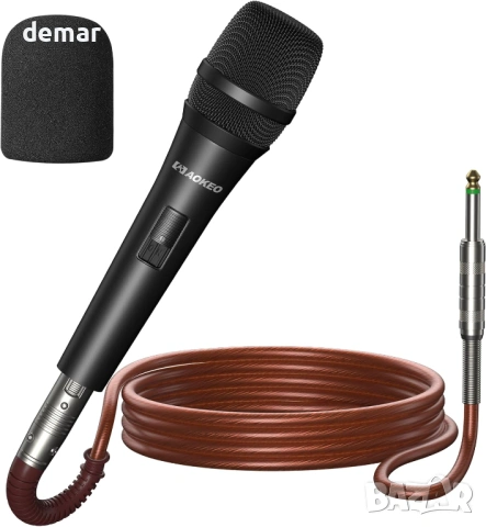 Динамичен караоке микрофон Aokeo, A450 с дунапренен калъф и 5 м XLR кабел