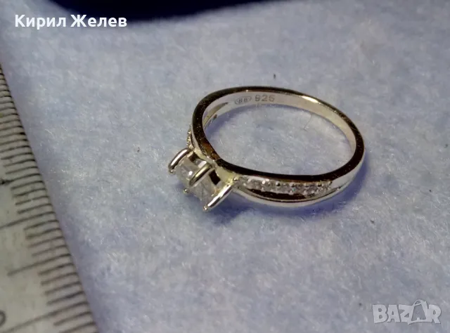 МАРКОВ ДИЗАЙНЕРСКИ СКЪПОЦЕНЕН ГОДЕЖЕН СРЕБЪРЕН ПРЪСТЕН РОДИРАНО СРЕБРО 925 с ИСКРЯЩИ ЦИРКОНИ 27105