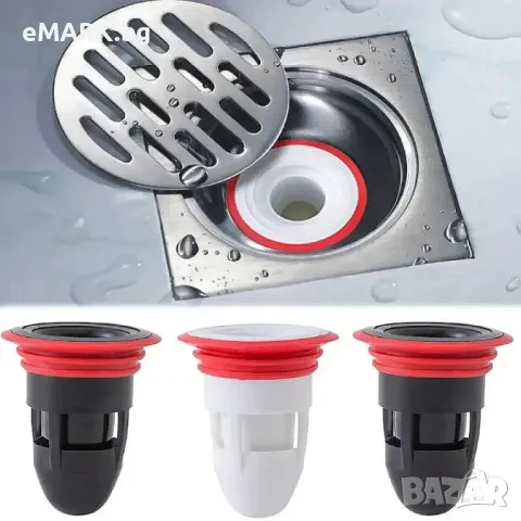Комплект 3 броя клапи за сифони срещу миризми и вредители с универсално приложение за отвори от 3.7 , снимка 1
