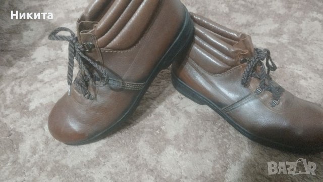 Италиянски работни боти с бомбе 46 номер-естествена кожа, снимка 1