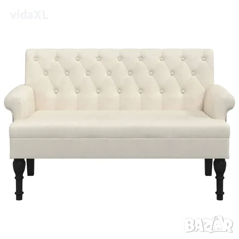 vidaXL Пейка с облегалка, 120x62x75,5 см, лен, снимка 3 - Дивани и мека мебел - 56147433