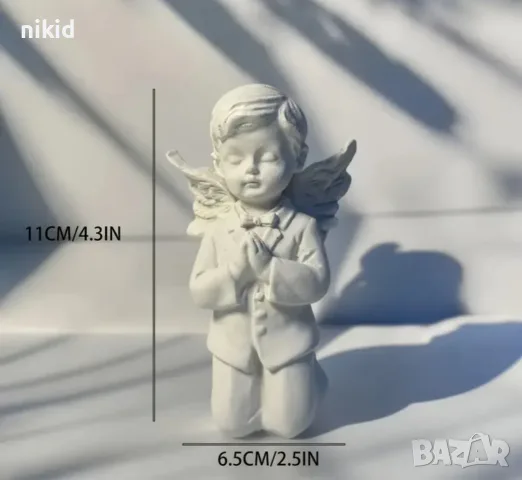 3D момиче момче деца ангел фигурка за украса декор гипсова фигурка смола кръщене статуетка, снимка 6 - Други - 51151265