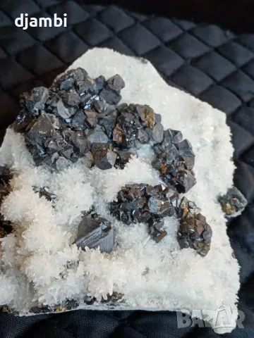 №170,Кварц, Кварцова друза със сфалерит, Планински кристал, Кристали,Минерали,Родопи,, снимка 6 - Декорация за дома - 48556958