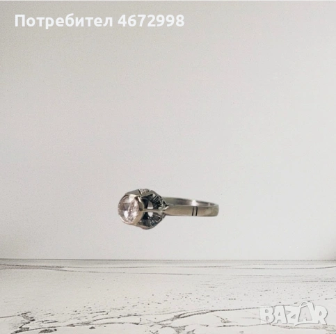 Златен античен пръстен с диамант 18к , снимка 4 - Пръстени - 53254142