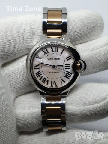 Cartier Ballon Bleu 36mm Steel & Pink Gold MOP Pink Dial Дамски Различни Варианти, снимка 2 - Дамски - 47990111