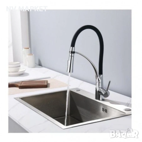 Смесител за вода, вертикален с покритие от хром с Черен, снимка 2 - Смесители - 53837477