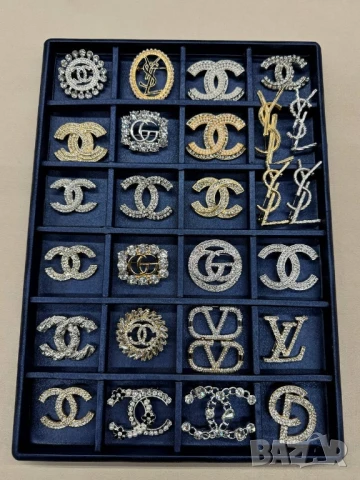 брошки chanel christian dior louis vuitton valentino garavani ysl saint laurent 
